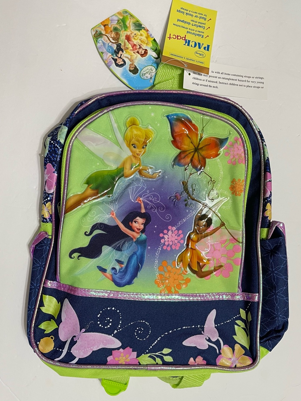Small Backpack- Tinkerbell  Fairies & Butterfly 12" Small School Backpack! New!